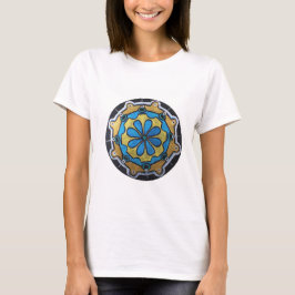 Koper Goud en Blauw Mandala T-shirt