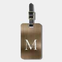 Koper Goud Geborsteld Metalen Script Monogram Glam