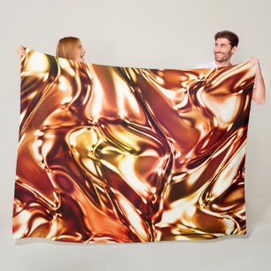 Koper Goud Golvende Metallic Look Fleece Deken