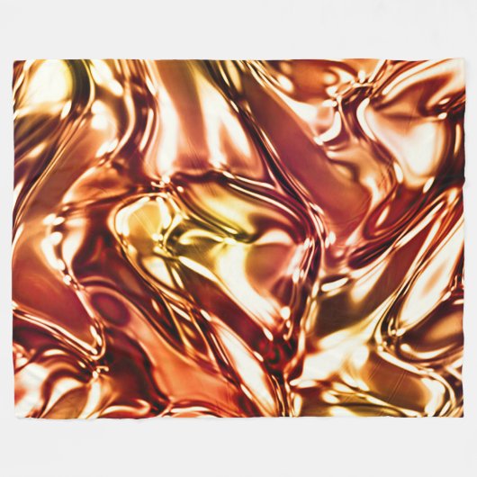 Koper Goud Golvende Metallic Look Fleece Deken (Voorkant (Horizontaal))