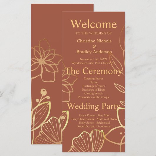 Koper & Goud Trouwprogramma (Voorkant / Achterkant)