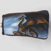 Koper Goud Zwart Draak Golfheadcover (Voorkant)