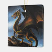 Koper Goud Zwart Draak Keramisch Ornament (Links)