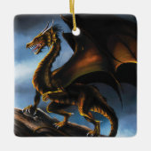 Koper Goud Zwart Draak Keramisch Ornament (Voorkant)