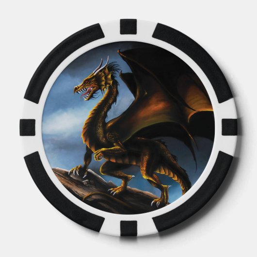 Koper Goud Zwart Draak Poker Chips (Voorkant)