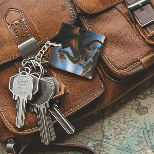 Koper Goud Zwart Draak Sleutelhanger