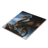 Koper Goud Zwart Draak Tegeltje (Zijkant)