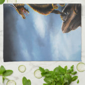 Koper Goud Zwart Draak Theedoek (Gevouwen)