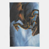 Koper Goud Zwart Draak Theedoek (Verticaal)