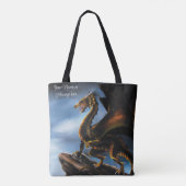 Koper Goud Zwart Draak Tote Bag (Achterkant)