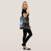 Koper Goud Zwart Draak Tote Bag (Op model)