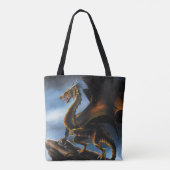 Koper Goud Zwart Draak Tote Bag (Achterkant)