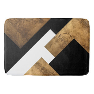Koper Goud Zwart Geometrisch Chic Badmat