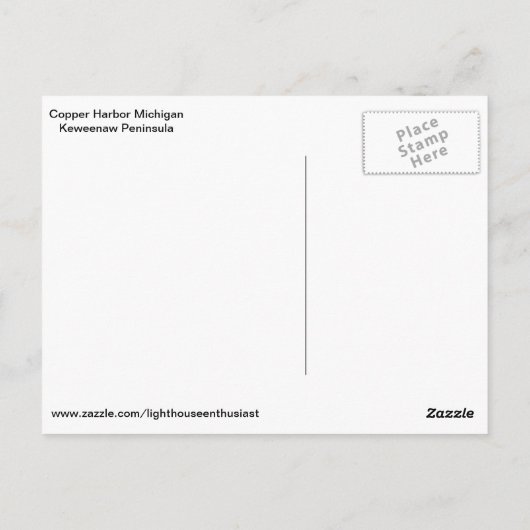 Koper Harbour Michigan Lighthouse Briefkaart (Achterkant)