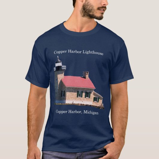 Koper Harbour vuurtoren donker shirt (Voorkant)