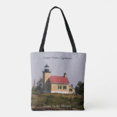 Koper Harbour-vuurtoren over de hele canvas tas (Achterkant)