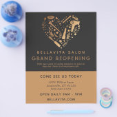 Koper Heart Salon Business Grand Reopening Flyer (Enkel)