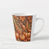 Koper Herfst seizoen bladeren en pompoenen Latte Mok (Rechts)