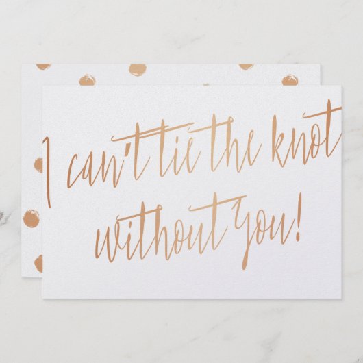 Koper: "Ik kan de knoop niet zonder jou stropdasse (Voorkant / Achterkant)