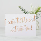 Koper: "Ik kan de knoop niet zonder jou stropdasse (Staand voorkant)