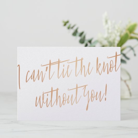 Koper: "Ik kan de knoop niet zonder jou stropdasse (Staand voorkant)