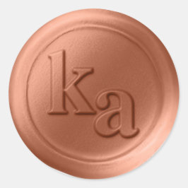 Koper Initialen Custom Made Faux Wax Seal Sticker