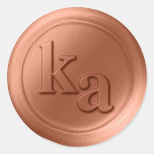 Koper Initialen Custom Made Faux Wax Seal Sticker