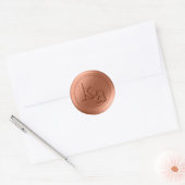 Koper Initialen Custom Made Faux Wax Seal Sticker (Envelop)