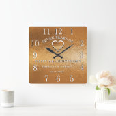 Koper Jubileum 7 Jaar Bruiloft Jubileum Gift Vierkante Klok (Huis)