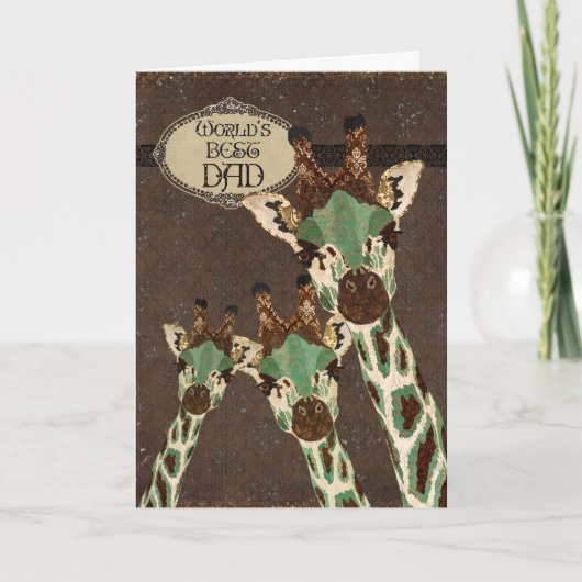 Koper & Kaart van Vaderdag van Blauwgroen Giraffes (Voorkant)