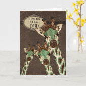 Koper & Kaart van Vaderdag van Blauwgroen Giraffes (Gele Bloem)