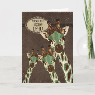 Koper & Kaart van Vaderdag van Blauwgroen Giraffes