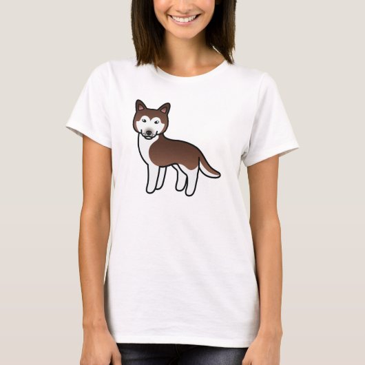 Koper Karton Siberische Husky T-shirt (Voorkant)