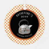 Koper keuken eten gemaakt met liefde kerst metalen ornament (Achterkant)