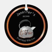 Koper keuken eten gemaakt met liefde metalen ornament (Achterkant)