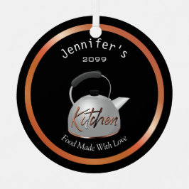 Koper keuken eten gemaakt met liefde metalen ornament