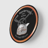 Koper keuken eten gemaakt met liefde ronde klok (Hoek)