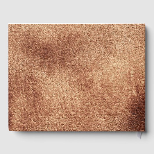 Koper kleur liefde moderne eenvoudige bruiloft gas gastenboek (Achterkant)