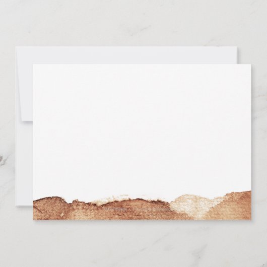 Koper kleur moderne, eenvoudige bruiloft met datum save the date (Achterkant)