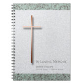 Koper kruis Stone 1 Funeral Memorial Guest Book Notitieboek (Voorkant)