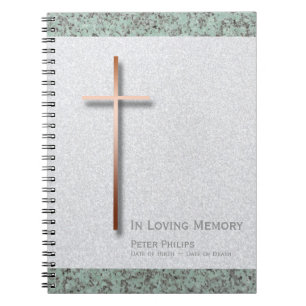 Koper kruis Stone 1 Funeral Memorial Guest Book Notitieboek