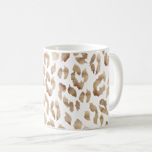 Koper leopard print koffiemok (Voorkant rechts)