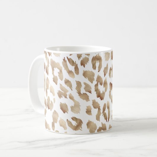 Koper leopard print koffiemok (Voorkant links)