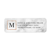 Koper Lijst Marmer Monogram Retour Adres Label (Voorkant)