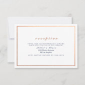 Koper Lijst op White Wedding Reception Kaart (Voorkant)
