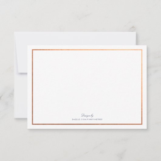 Koper Lijst op White Wedding Reception Kaart (Achterkant)