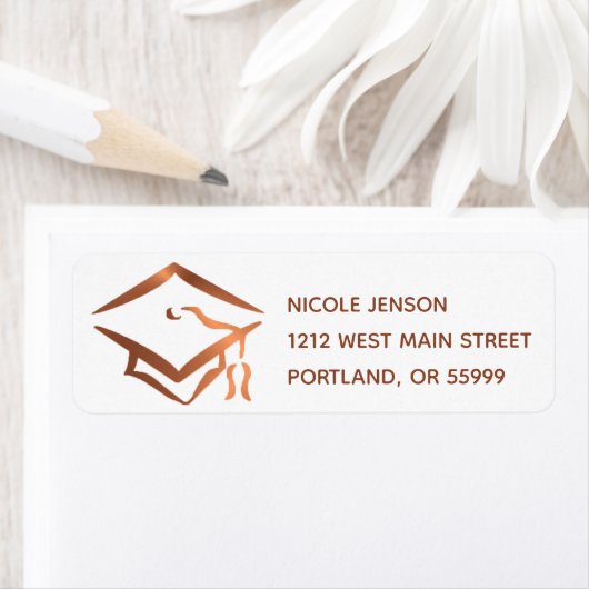 Koper-look-schaaldop Etiket (Insitu)