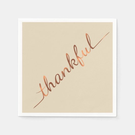Koper-look Thanksgiving Dankbare papieren servette Servetten (Voorkant)