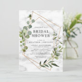 Koper Marble Geometric Eucalyptus Vrijgezellenfees Kaart (Staand voorkant)