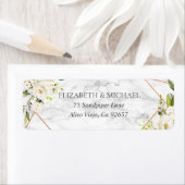 Koper Marmer Geometrisch Bloemen Retouradres Etiket (Insitu)